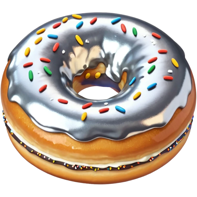 Donut with silver frosting emoji