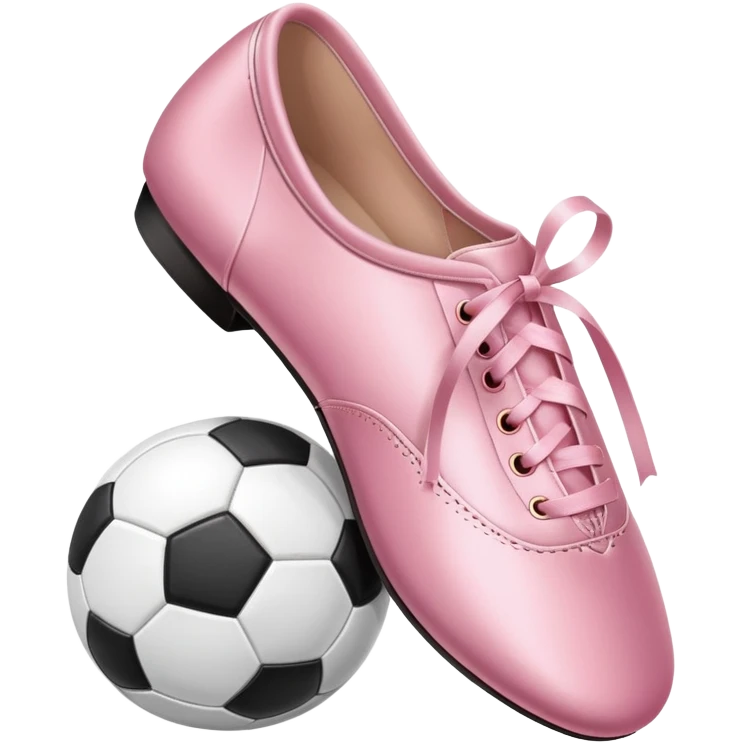 Ballet shoes next to a soccer ball emoji