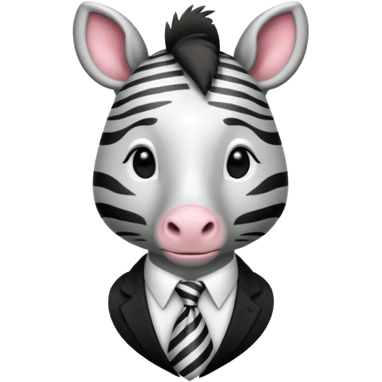 zebra with tie emoji