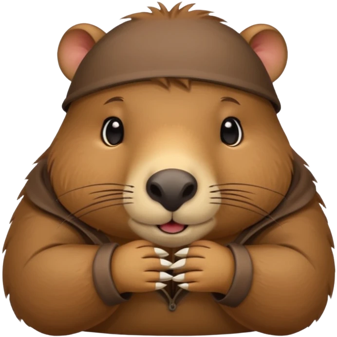 capybara with shy fingers sticker emoji