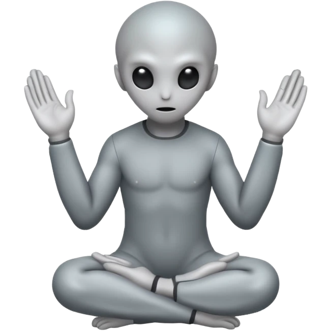 fullbody gray alien PRAYING HANDS REARVIEW emoji