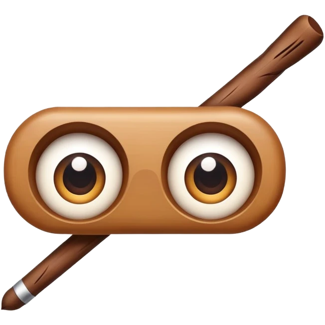 a little brown stick with eyes emoji