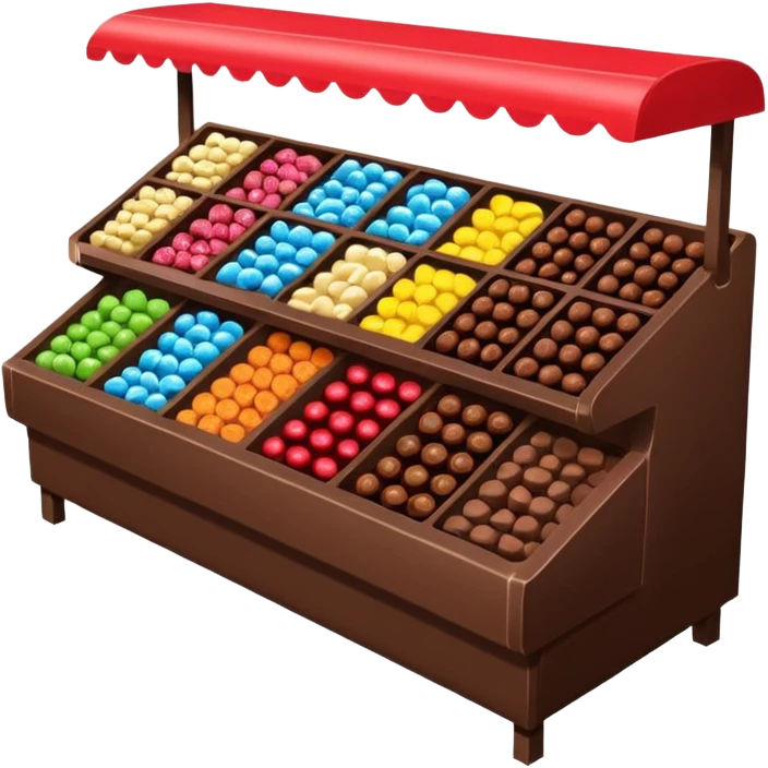 supermarket stand with chocolates and sweets emoji