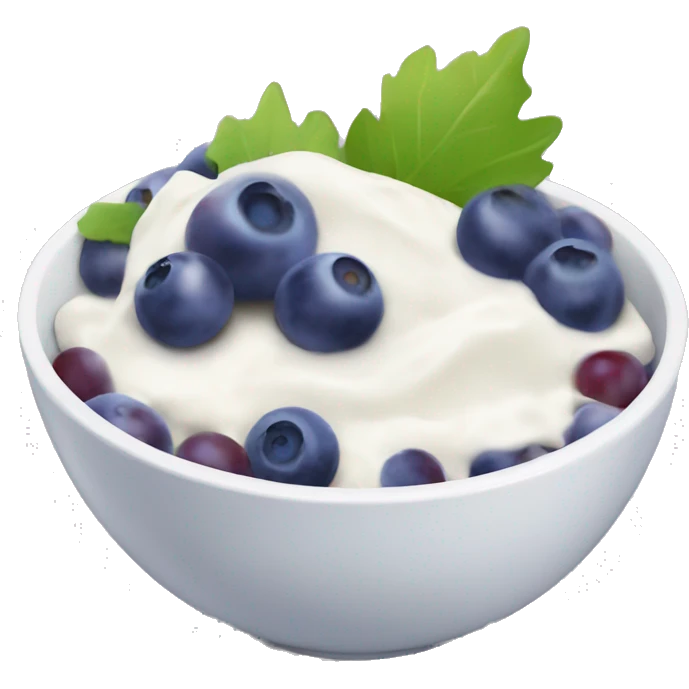 yoghurt bowl with grapes and blueberries emoji