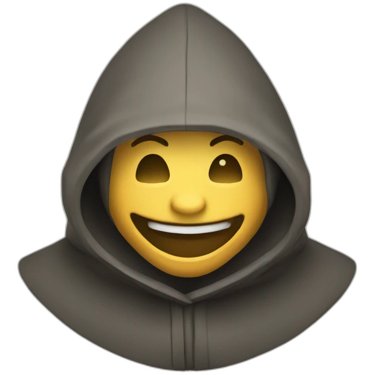 medieval saboteur laughing and escaping, hooded emoji