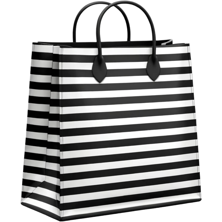 Black and white striped that says Sephora shopping bag emoji