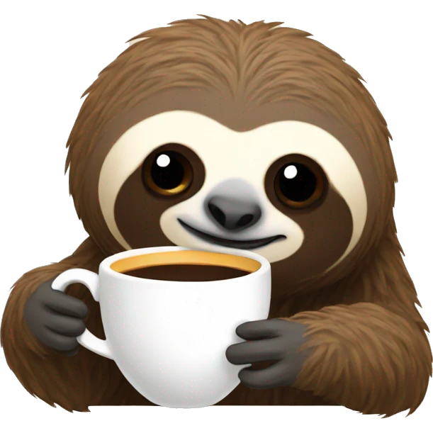 a sloth sipping coffee emoji