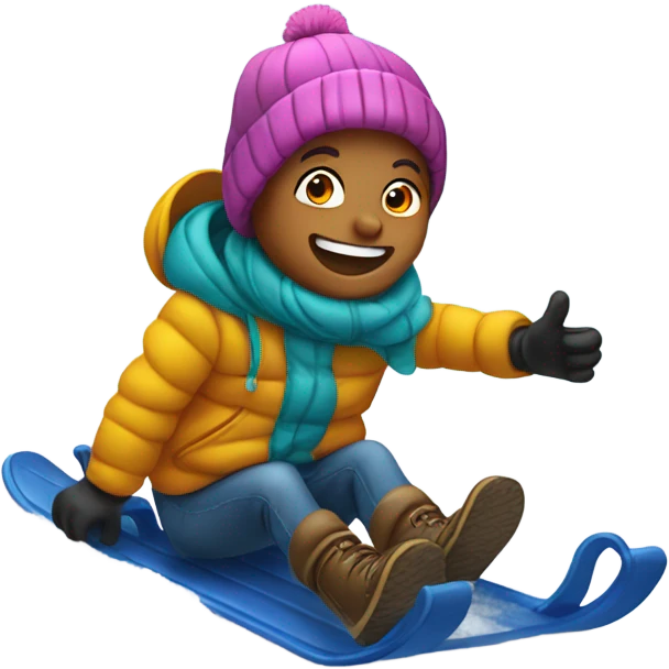 A did sledding  emoji