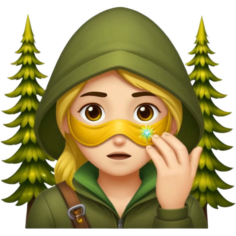 forest rogue rubbing eyes with pollen sparkles emoji