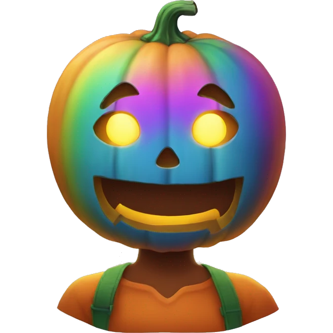 glowing rainbow pumpkin emoji