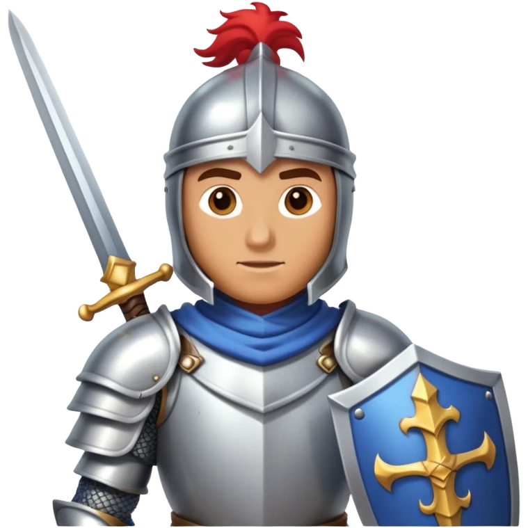 brave knight with shining armor and sword emoji