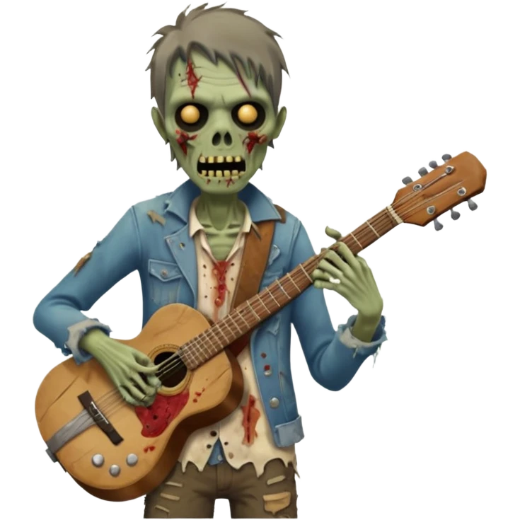 zombie playing guitar emoji