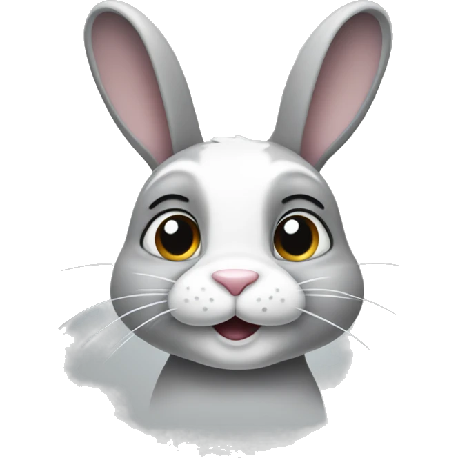 Loop rabbit with white and gray color emoji