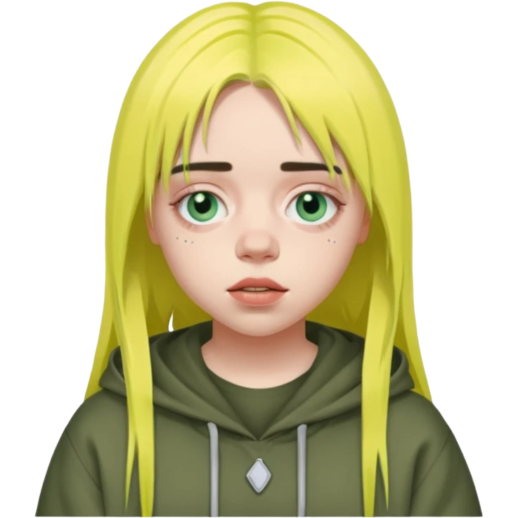 Billie Eilish just face  emoji
