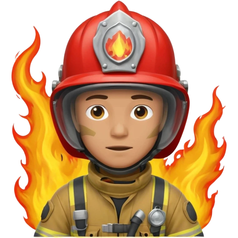 male firefighter on fire emoji