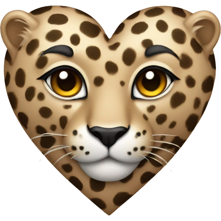 Beige heart with leopard emoji