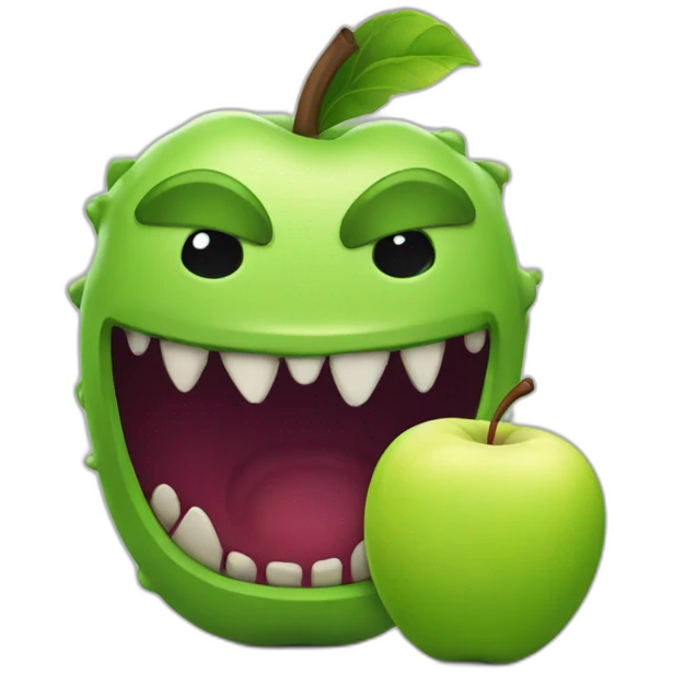 monster eating apple emoji