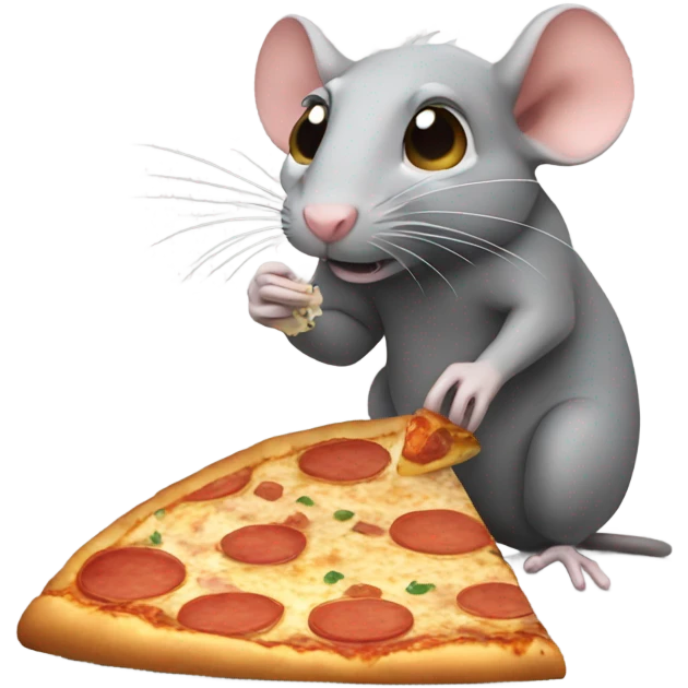 Rat in nyc eating pizza emoji