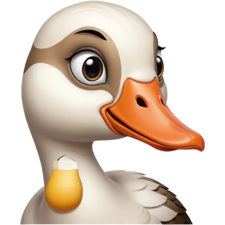 Goose with big eyelashes and big lips and big nails and a big booty emoji