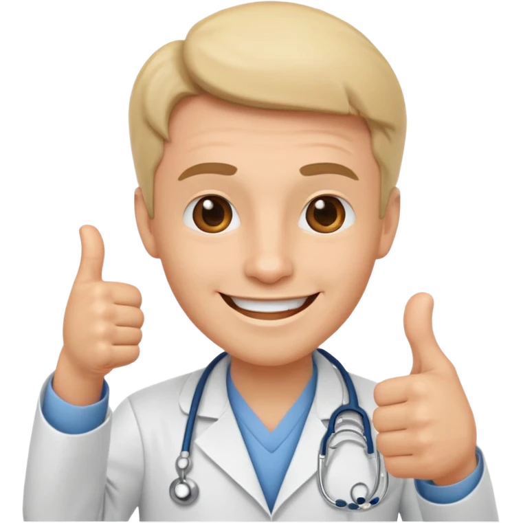 cartoon face for  a doctor and he thumb up emoji
