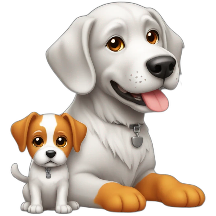 Chat gris et chien orange emoji