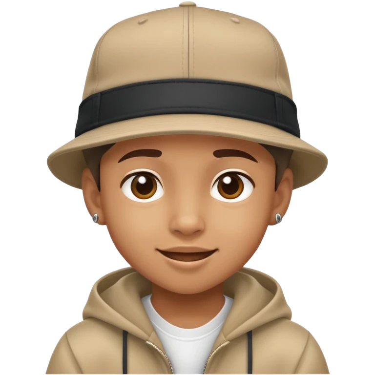 kid with a hiphop hat, cheerful expression emoji