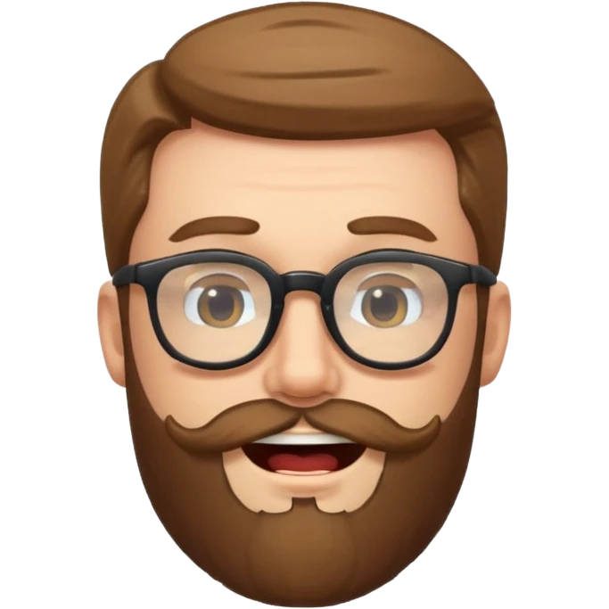 man with beard and glasses, winking emoji