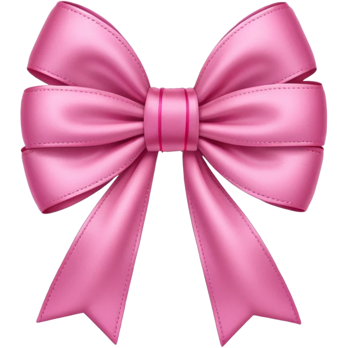 bow with long tails, pink color, emoji style emoji