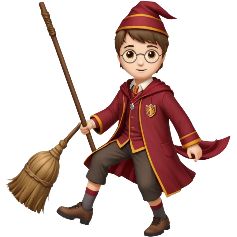 Harry potter riding a broom emoji