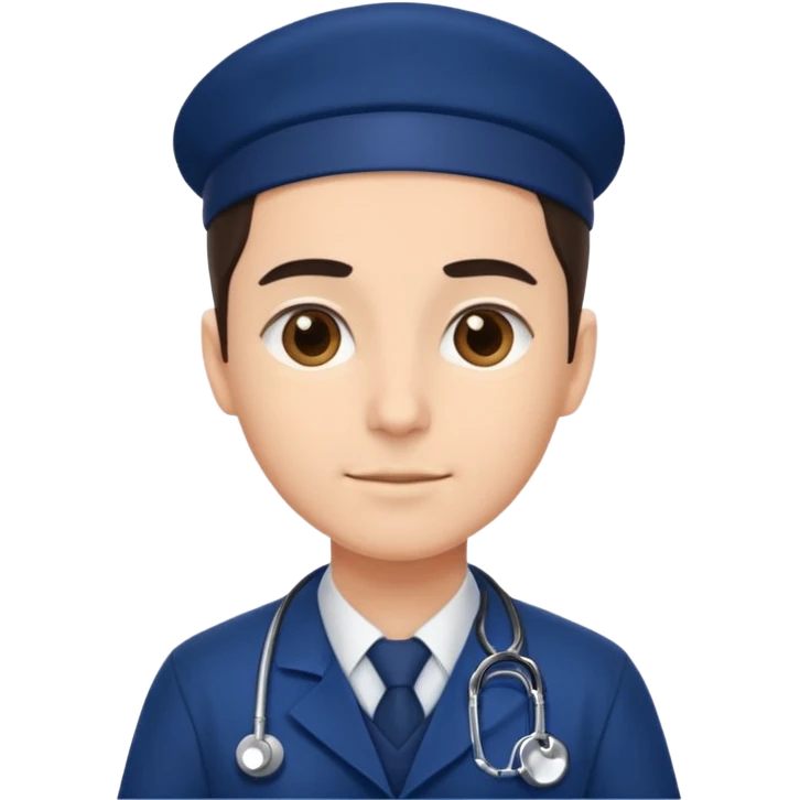 doctor con uniforme azul oscuro emoji