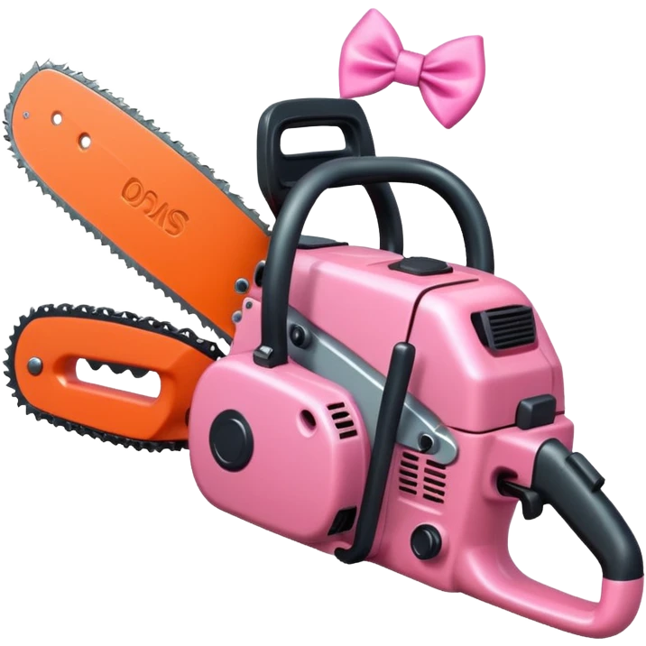cute chainsaw with a pink bow emoji