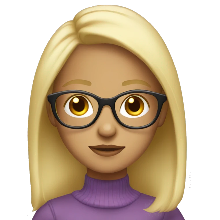 Blonde girl with glasses on emoji