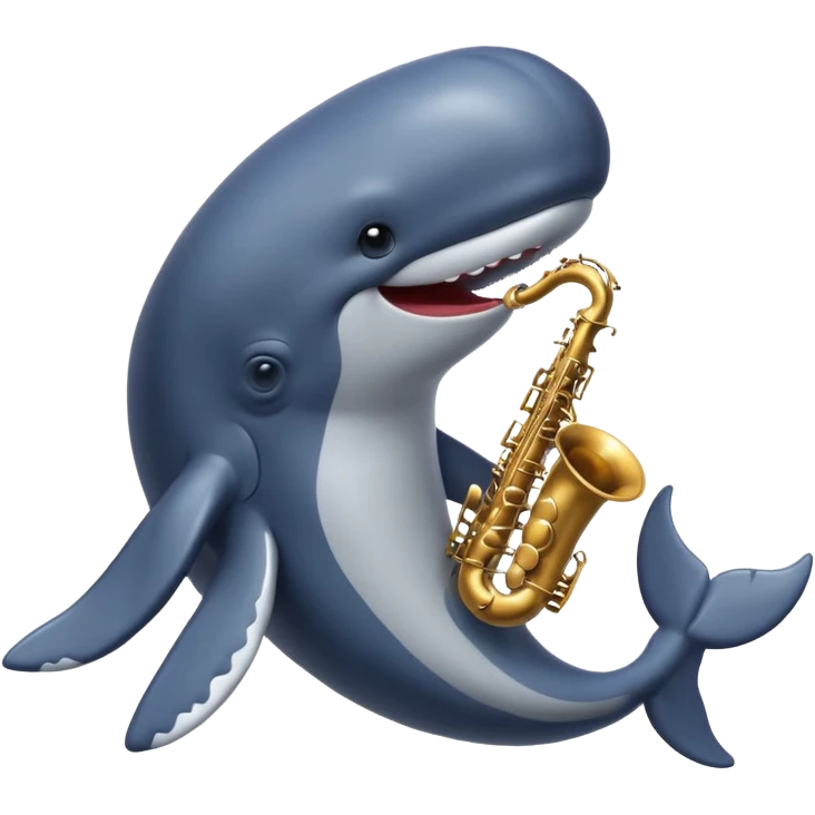 a whale playing saxophone emoji