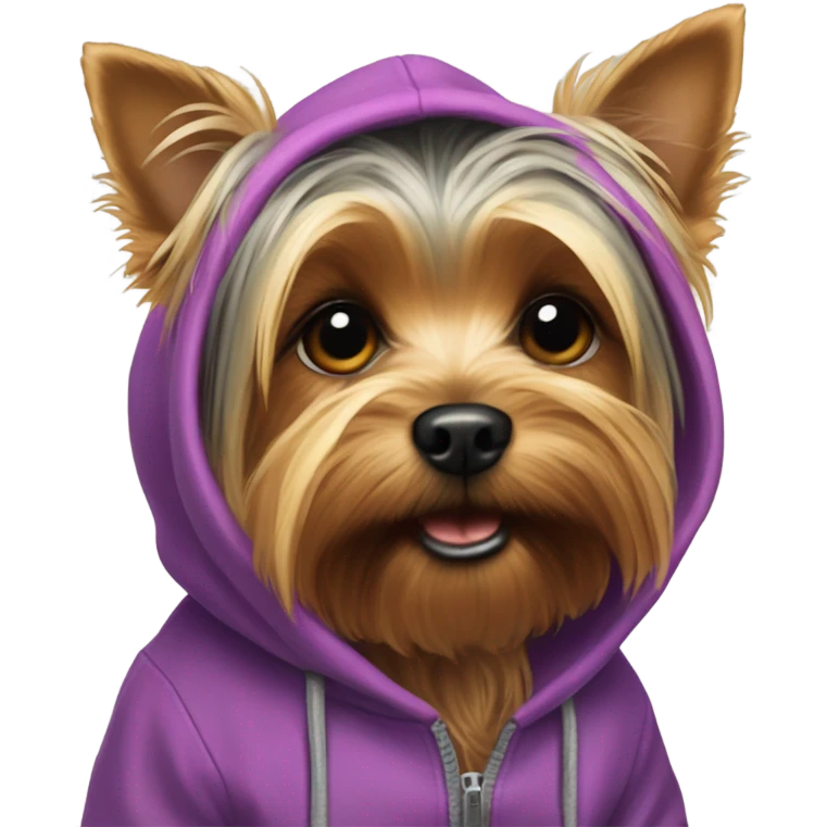 Yorkie wearing hoodie emoji