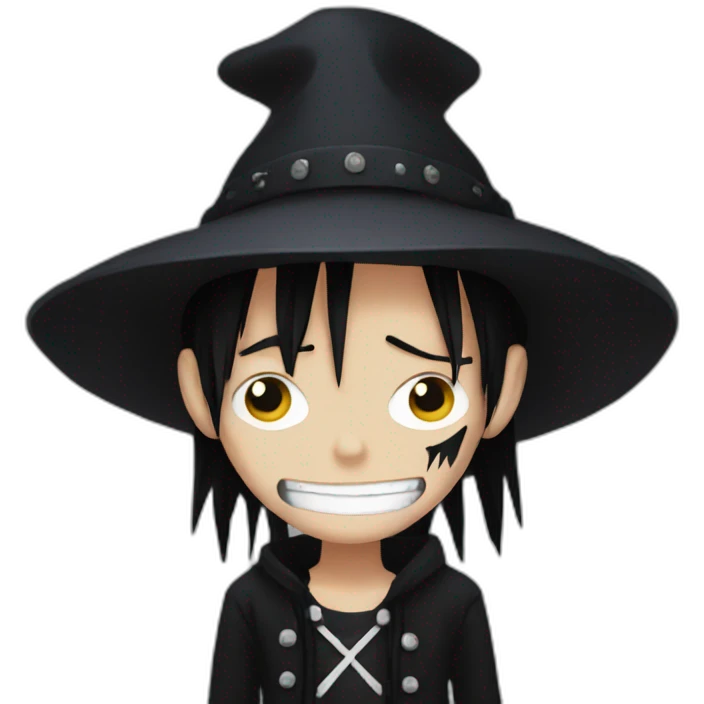 Luffy goth style emoji
