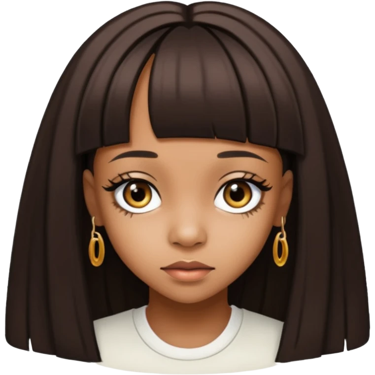 Lisa Left Eye Lopes with dark brown long hair emoji