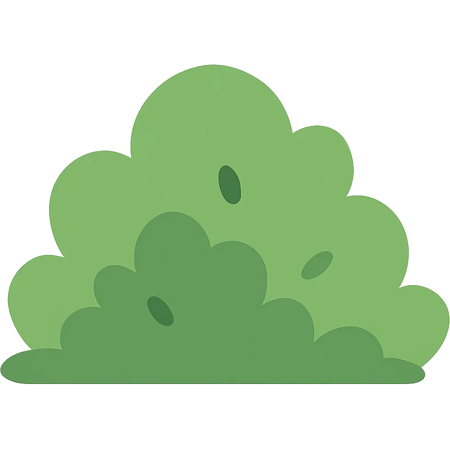 flat toon style bush with simple shapes emoji