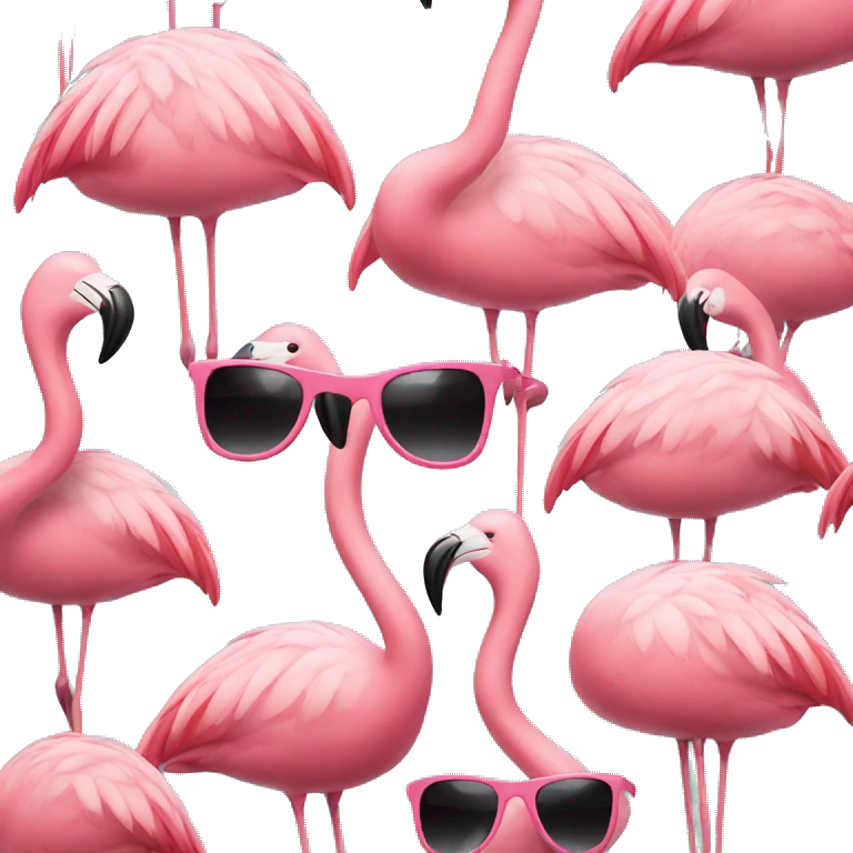 Flamingo wearing sunglasses emoji