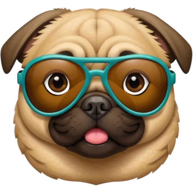 a pug with pit viper sunglasses emoji