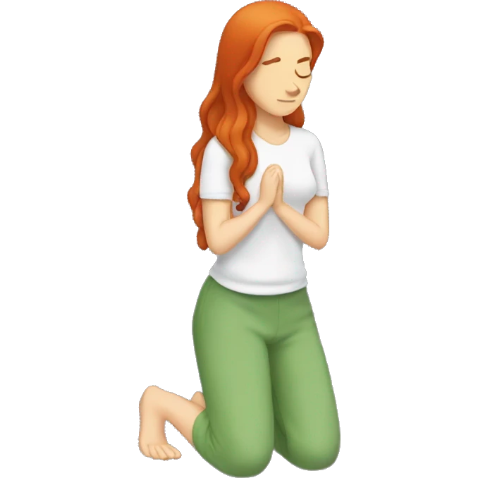 kneeling redhead woman facing the side emoji