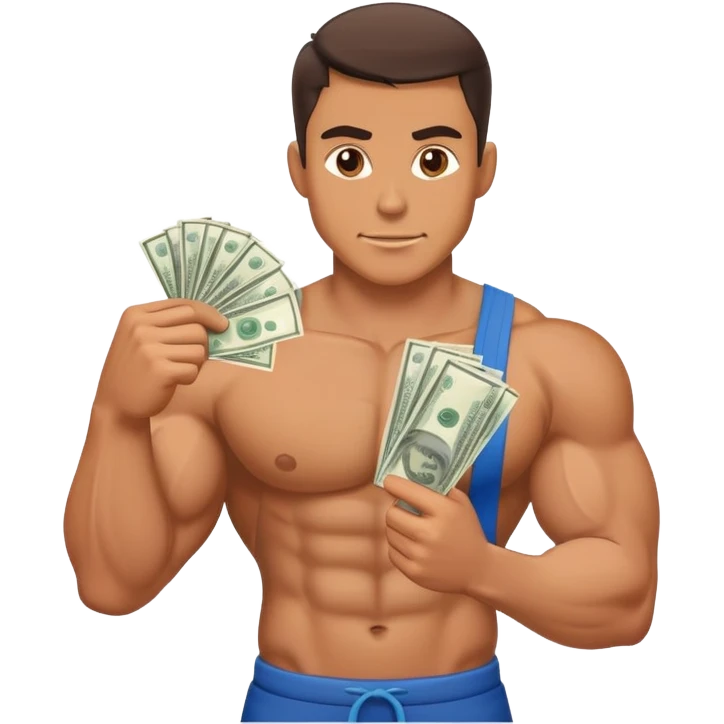 Strong man and money emoji