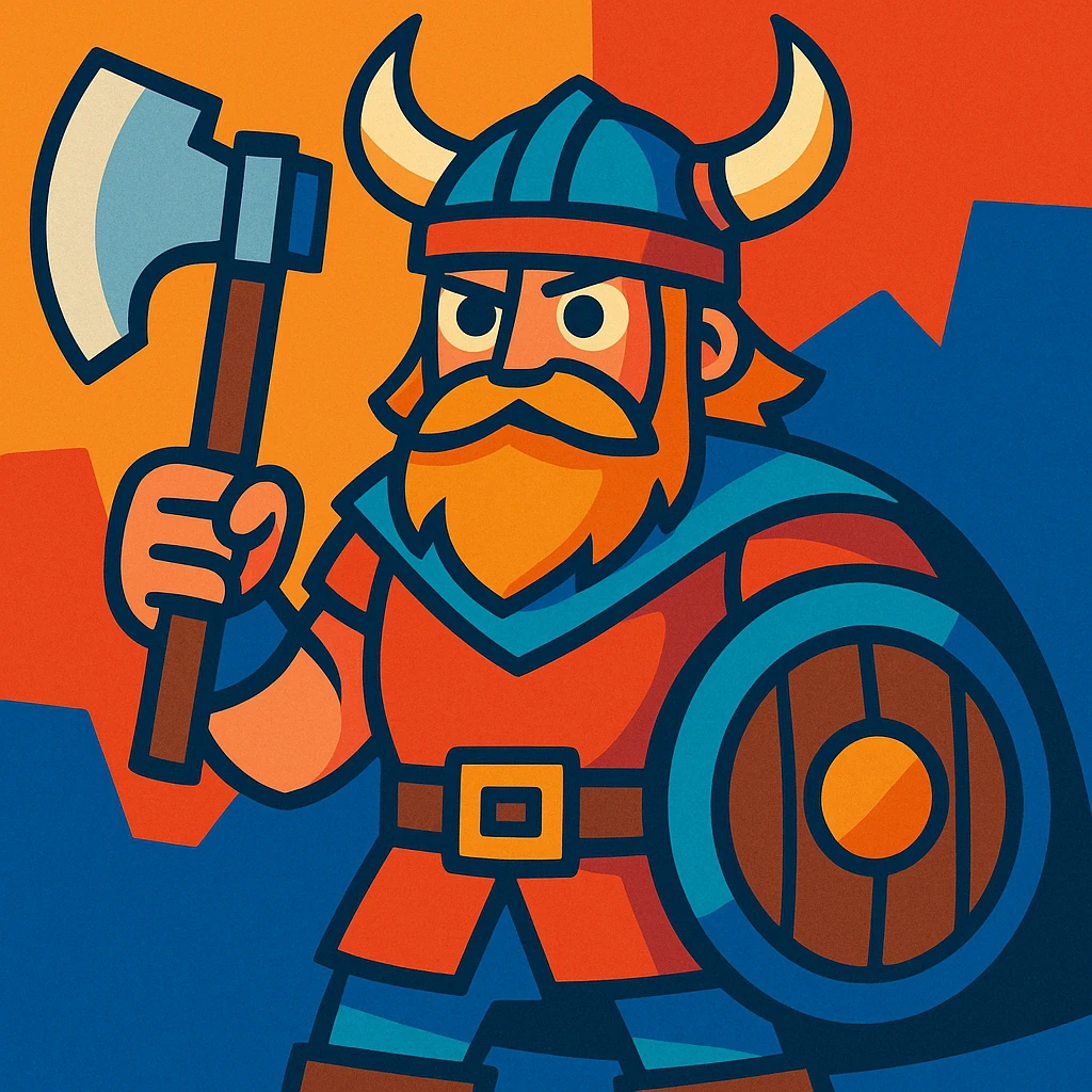 viking character, vibrant toon style emoji