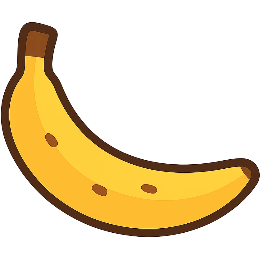 flat toon style banana emoji