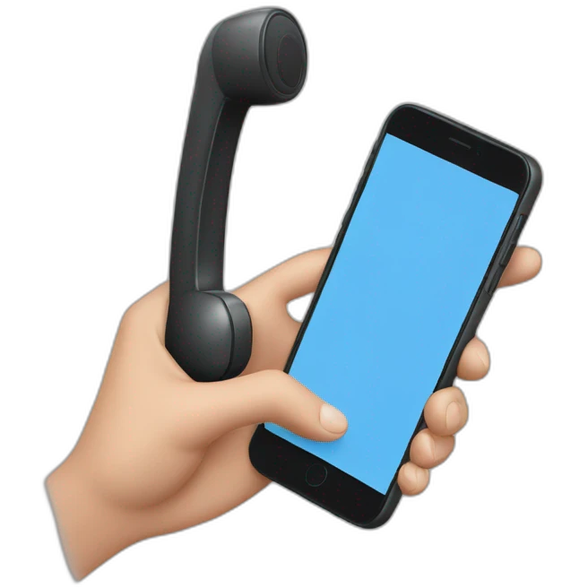 hand holding phone emoji