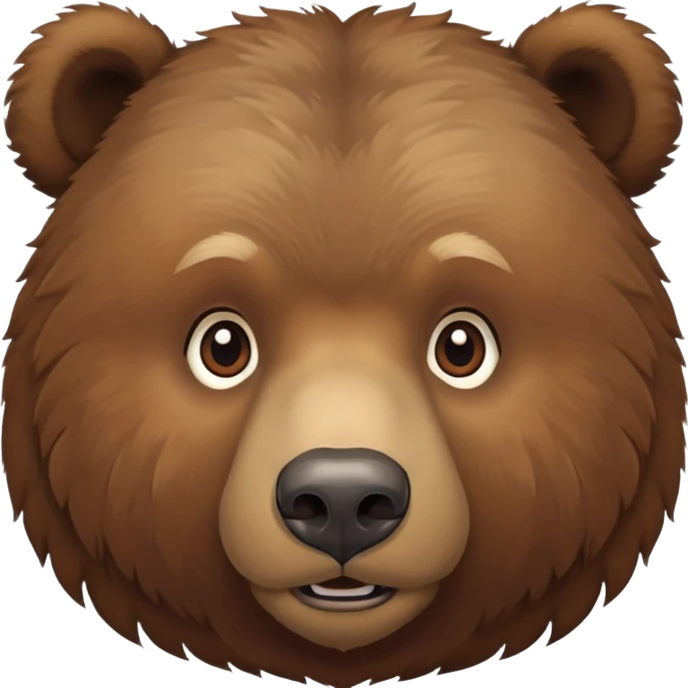 Gentle Russian brown bear head, soft gaze, front view emoji