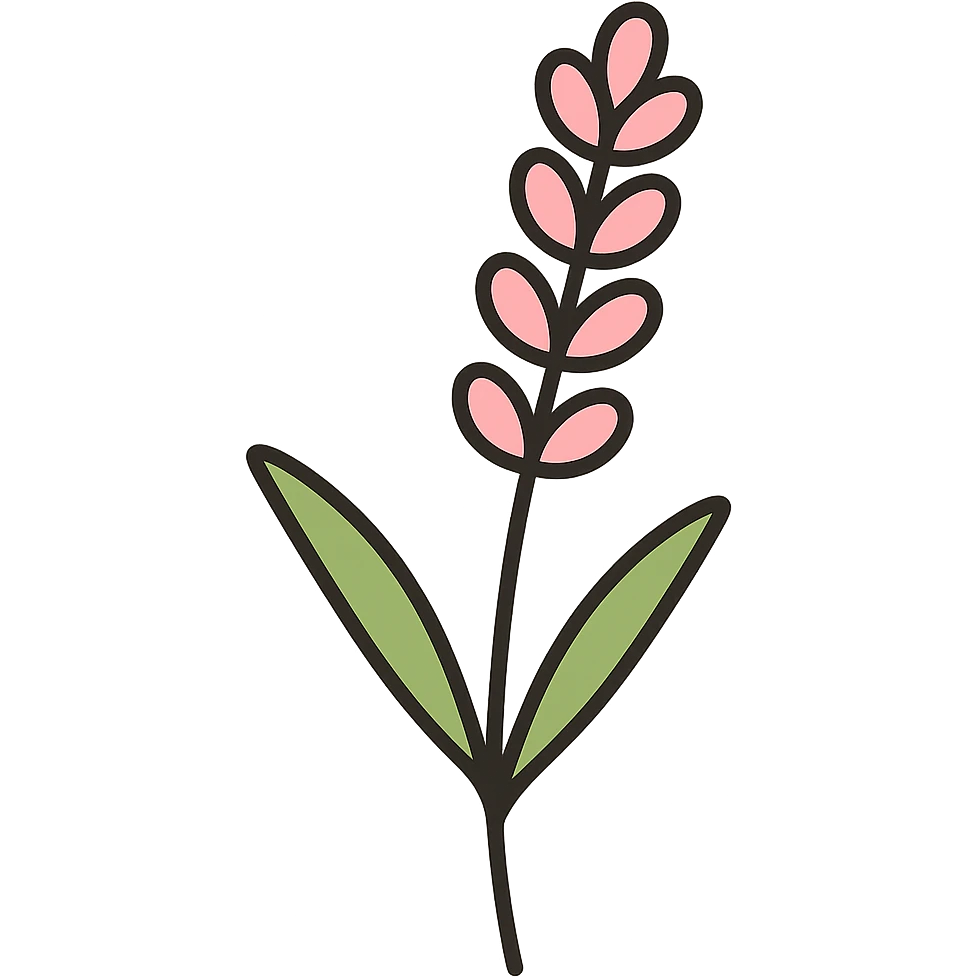 Change the lavender sprig icon to a soft pink color, keeping the icon style clean and minimal, with no background. emoji