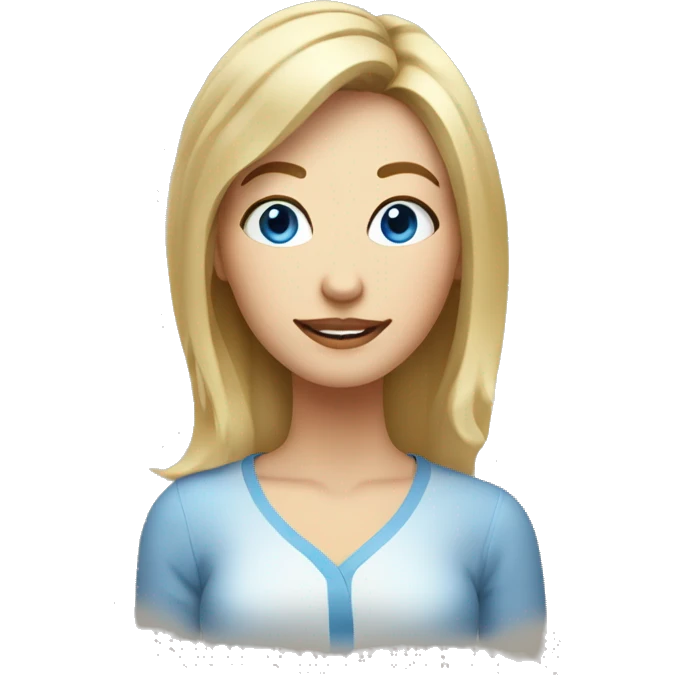 woman with blond Hair and Blue Eyes growing rosemary out of her head emoji