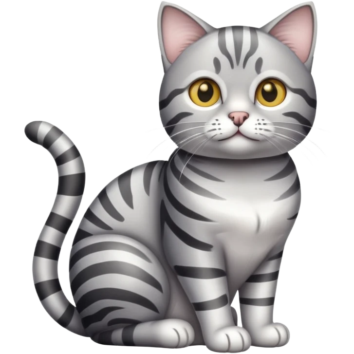 Silver tabby cat sitting emoji