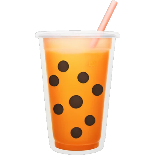 Boba tea orange emoji