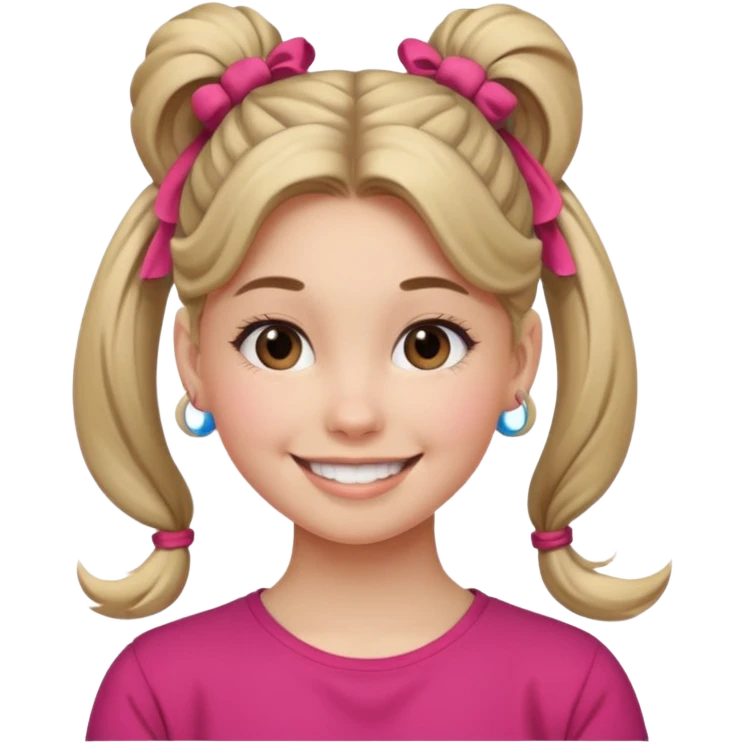Teen girl with scrunchie ponytail emoji